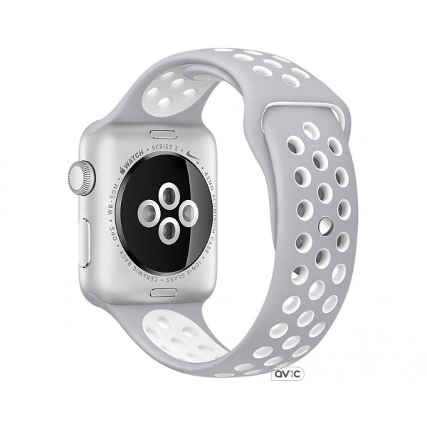 Apple Watch Nike+ Series 2 42mm Silver Aluminum Case with Flat Silver/White Nike Sport Band (MNNT2)