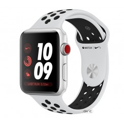 Apple Watch Nike+ Series 3 (GPS + Cellular) 42mm Silver Aluminum w. Pure Platinum/BlackSport B. (MQLC2)