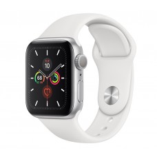 Apple Watch Series 5 GPS 40mm Silver Aluminum w. White b.- Silver Aluminum (MWV62)