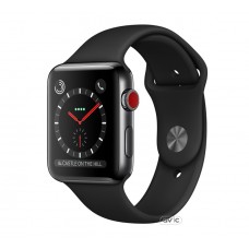 Apple Watch Series 3 (GPS + Cellular) 42mm Space Black Stainless Steel w. Black Sport B. (MQK92)