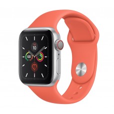 Apple Watch Series 5 (GPS+CELLULAR) 44mm Silver Aluminum Case with Sport Band Clementine