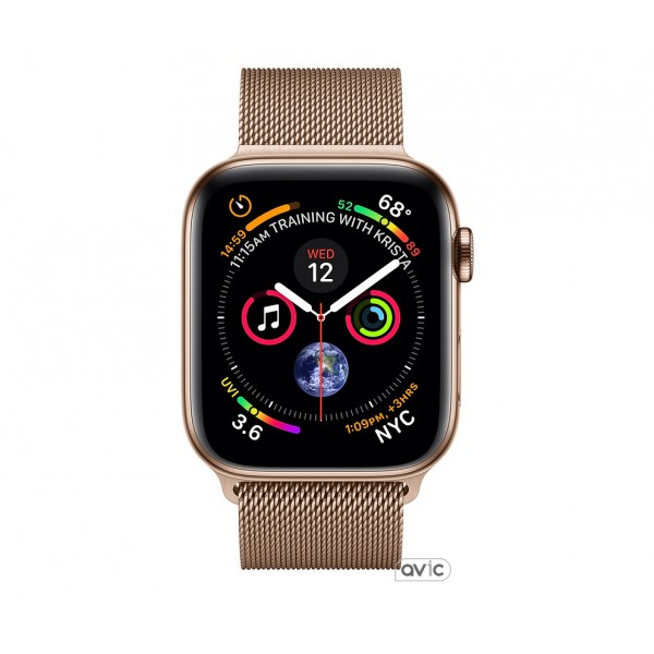 Apple Watch Series 4 (GPS + Cellular) 40mm Gold Stainless Steel Case with Gold Milanese Loop (MTUT2)