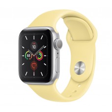 Apple Watch Series 5 (GPS) 44mm Silver Aluminum Case with Sport Band Lemon Cream