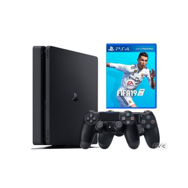 Игровая приставка Sony PlayStation 4 Slim PS4 Slim 1TB + FIFA 19 + DualShock Bundle