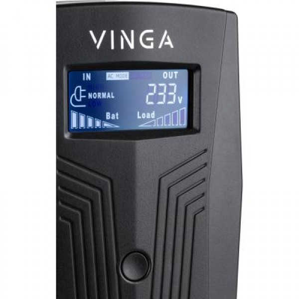 ИБП Vinga LCD 1200VA plastic case with USB+RJ45 (VPC-1200PU)