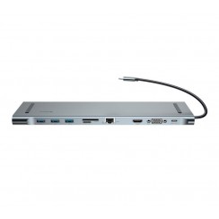 Адаптер SONDER Type-C ports 10 в 1 (HDMI 4K, USB 3.0 x 3, USB-C, SD, MicroSD, VGA, RJ45, 3.5 Jack)