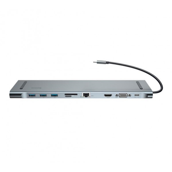 Адаптер SONDER Type-C ports 10 в 1 (HDMI 4K, USB 3.0 x 3, USB-C, SD, MicroSD, VGA, RJ45, 3.5 Jack)