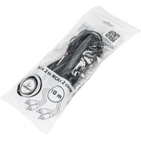 Кабель мультимедийный 2RCA to 2RCA 10.0m Cablexpert (CCA-2R2R-10M)