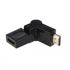 Переходник 2E (2EW-1486), HDMI-HDMI, AM/AF, поворотный, черный