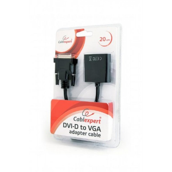 Адаптер Cablexpert (AB-DVID-VGAF-01) DVI-D-VGA, 0.2 м, черный
