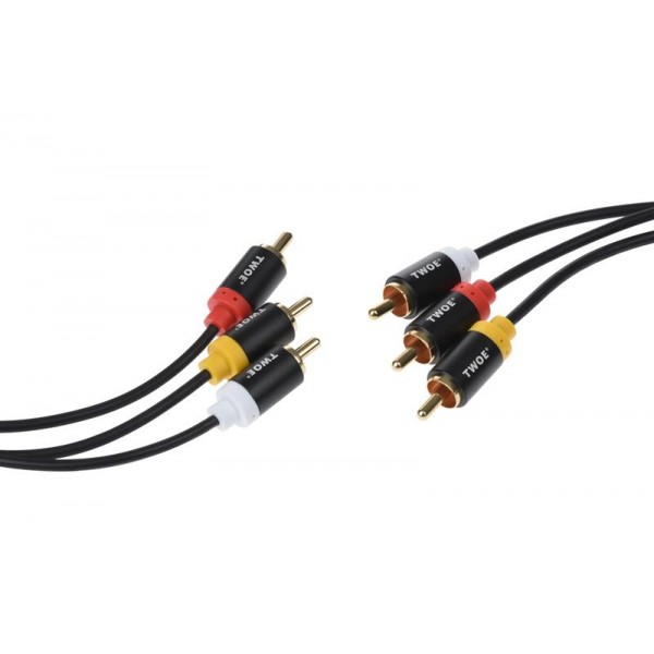 Кабель 2E (2EW-9670) 3хRCA-3хRCA, 1.8м, черный