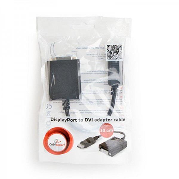 Адаптер-переходник Cablexpert (A-DPM-DVIF-03) DisplayPort-DVI, 0.1м, черный