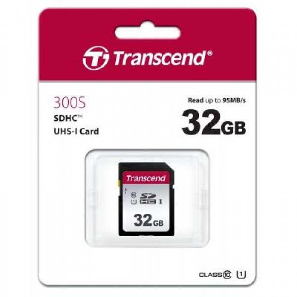 Карта памяти Transcend 32GB SDHC class 10 UHS-I U1 (TS32GSDC300S)