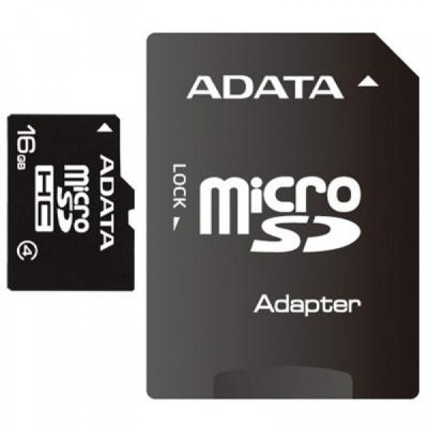 Карта памяти ADATA 16GB microSDHC Class 4 (AUSDH16GCL4-RA1)