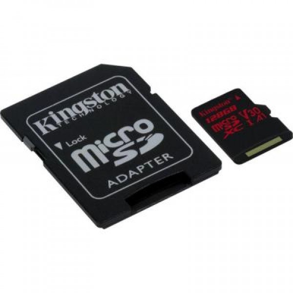 Карта памяти Kingston 128GB microSDXC class 10 UHS-I U3 (SDCR/128GB)