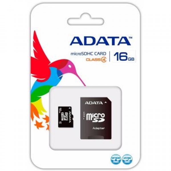 Карта памяти ADATA 16GB microSDHC Class 4 (AUSDH16GCL4-RA1)