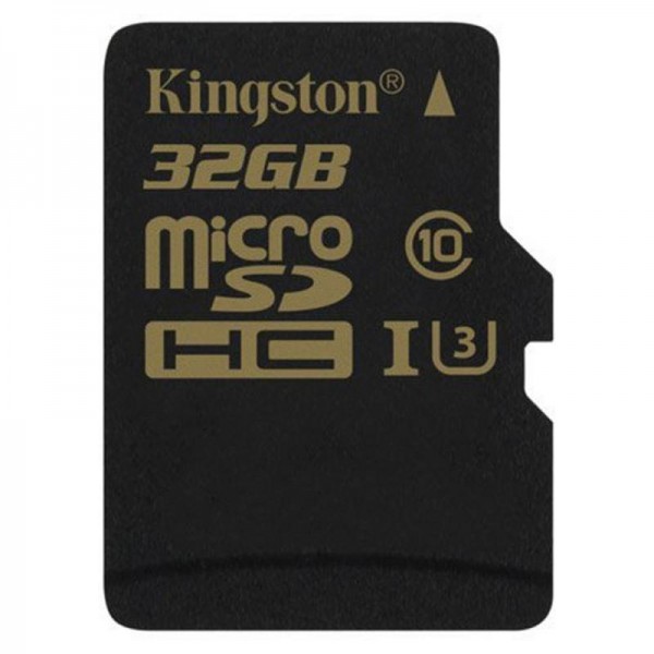 Карта памяти MicroSDHC 32GB UHS-I/U3 Kingston Gold + SD-адаптер R90/W45MB/s (SDCG/32GB)