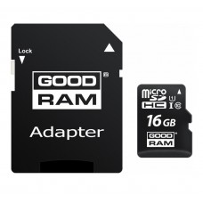 Карта памяти MicroSDHC 16GB UHS-I Class 10 Goodram + SD-adapter (M1AA-0160R12)