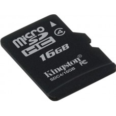 Карта памяти MicroSDHC 16GB Class 4 Kingston (SDC4/16GBSP)