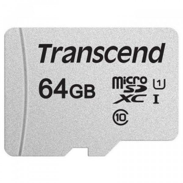 Карта памяти Transcend 64GB microSDXC class 10 UHS-I U1 (TS64GUSD300S-A)