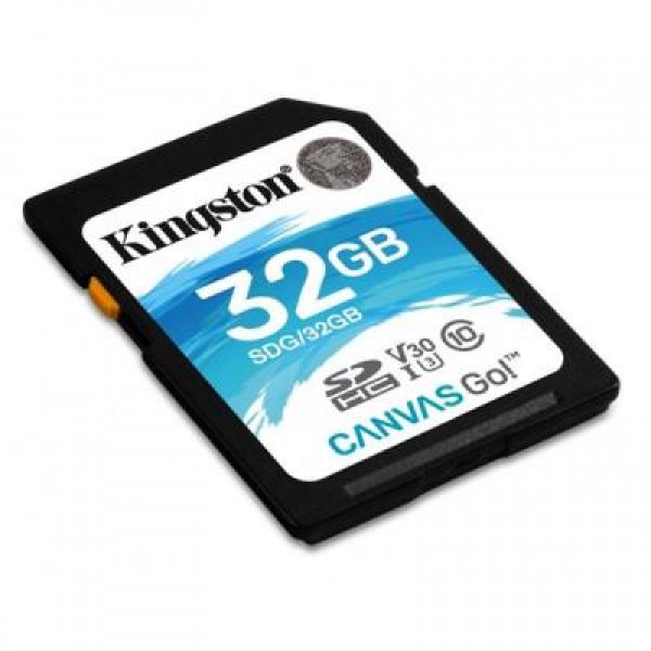 Карта памяти Kingston 32GB SDHC class 10 UHS-I U3 Canvas Go (SDG/32GB)