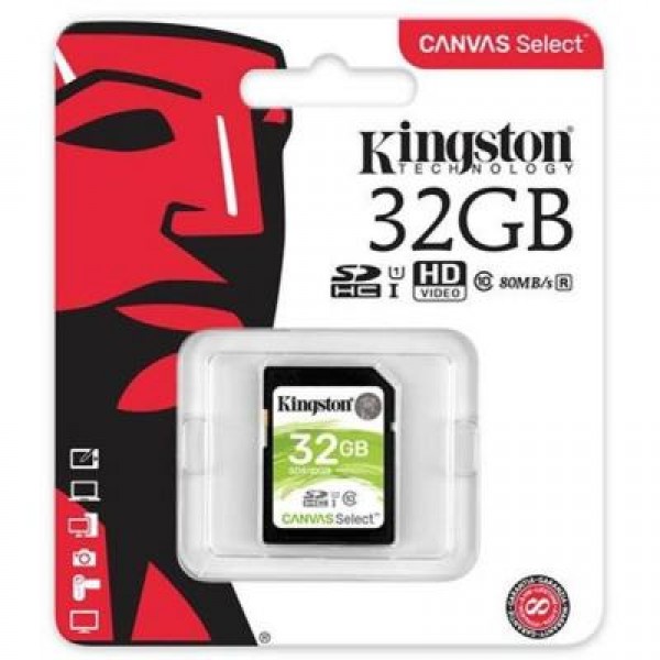 Карта памяти Kingston 32GB SDHC class 10 UHS-I U3 Canvas Select (SDS/32GB)