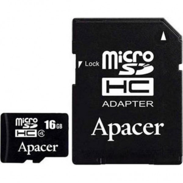 Карта памяти Apacer microSDHC Class4 16GB w/ 1 Adapter RP (AP16GMCSH4-R)