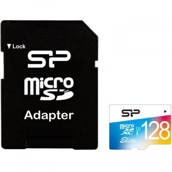 Карта памяти Silicon Power 128GB microSD class10 UHS-I Elite COLOR (SP128GBSTXBU1V20SP)