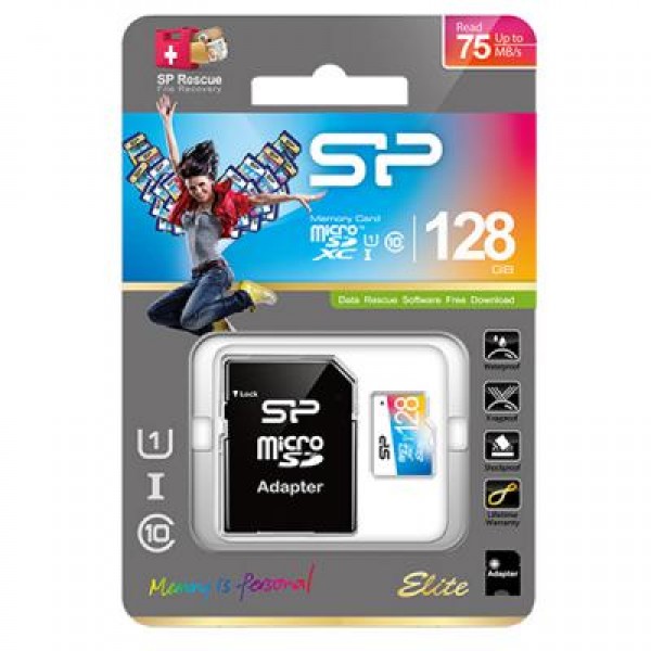 Карта памяти Silicon Power 128GB microSD class10 UHS-I Elite COLOR (SP128GBSTXBU1V20SP)