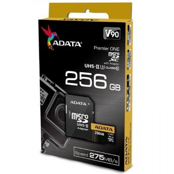 Карта памяти ADATA 256GB microSD class 10 UHS-II U3 (AUSDX256GUII3CL10-CA1)