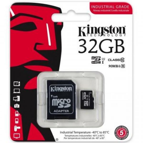 Карта памяти Kingston 32GB microSD class 10 UHS-I Industrial (SDCIT/32GB)