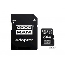 Карта памяти GOODRAM 64 GB microSDXC class 10 UHS-I+SD Adapter M1AA-0640R12