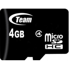 Карта памяти TEAM 4 GB microSDHC Class 4 + SD Adapter TUSDH4GCL403