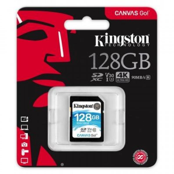 Карта памяти Kingston 128GB SDXC class 10 UHS-I U3 (SDG/128GB)