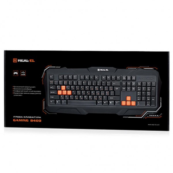 Клавиатура REAL-EL 8400 Gaming, black