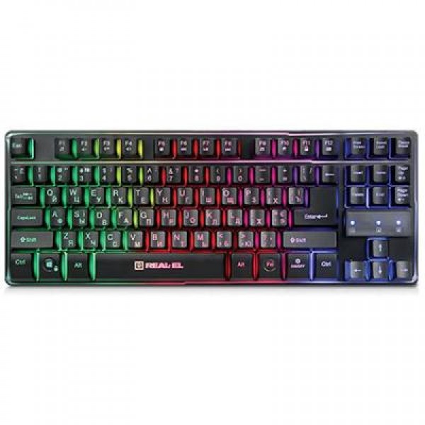 Клавиатура REAL-EL 8710 Gaming TKL Backlit, black