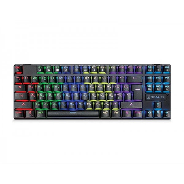 Клавиатура REAL-EL M28 RGB TKL USB черный UAH