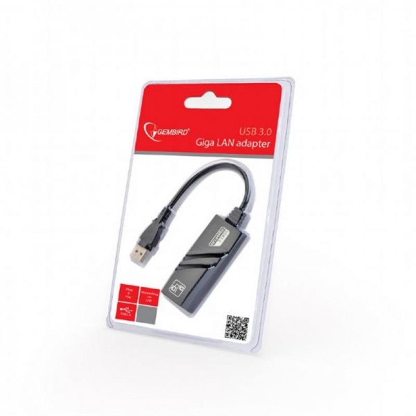 Сетевой адаптер Gembird (NIC-U3-02) USB - Fast Ethernet, черный