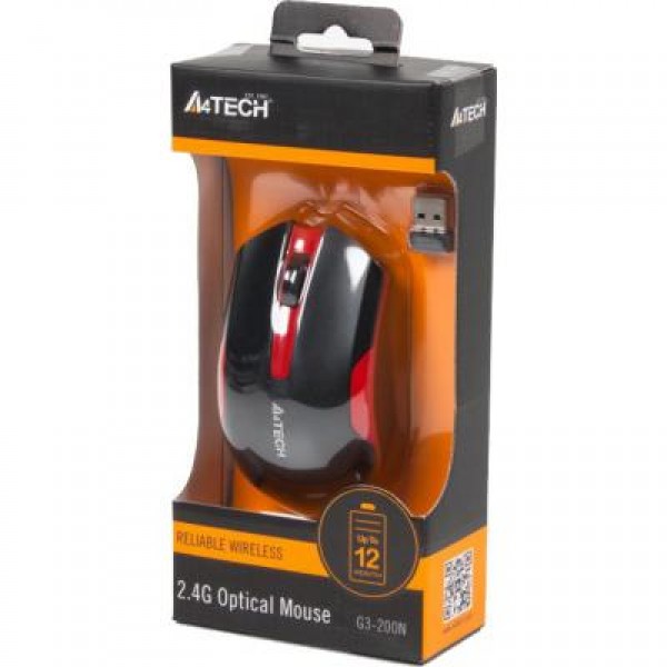 Мышь A4tech G3-200N Black+Red