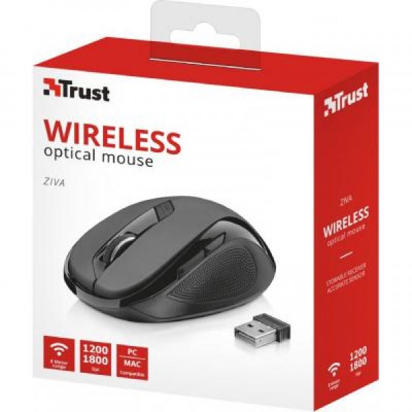 Мышь Trust Ziva wireless optical mouse black (21949)