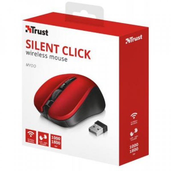 Мышь Trust Mydo Silent wireless mouse red (21871)