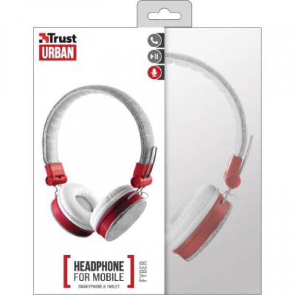 Наушники Trust Urban Revolt Fyber Headphone Grey-Red (20073)