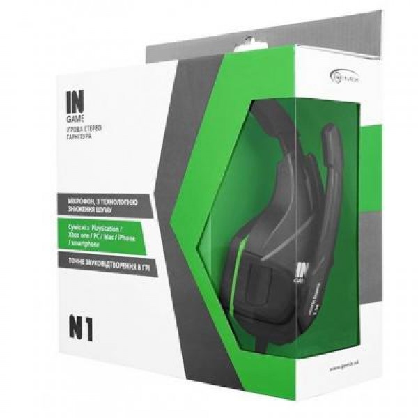 Наушники GEMIX N1 Black-Green Gaming