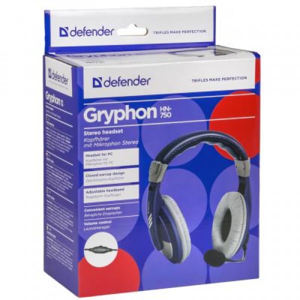 Наушники Defender Gryphon NH-750 Blue (63748)