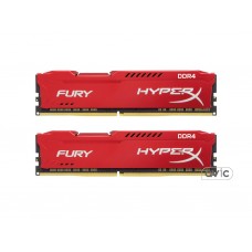 Память Kingston 16 GB 2x8GB DDR4 2400 MHz HyperX Fury Red (HX424C15FR2K2/16)