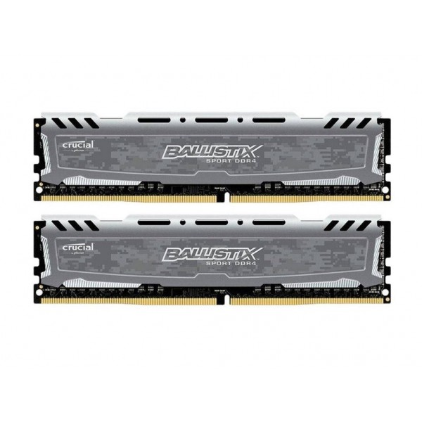 Память Crucial DIMM 8Gb KIT(2x4Gb) DDR4 PC2400 Ballistix Sport LT Gray (BLS2C4G4D240FSB)