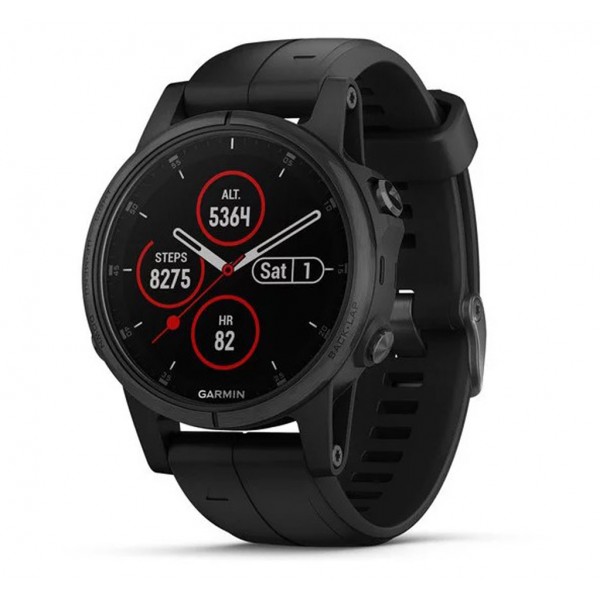 Смарт-часы Garmin Fenix 5S Plus Sapphire Black with Black Band (010-01987-03)