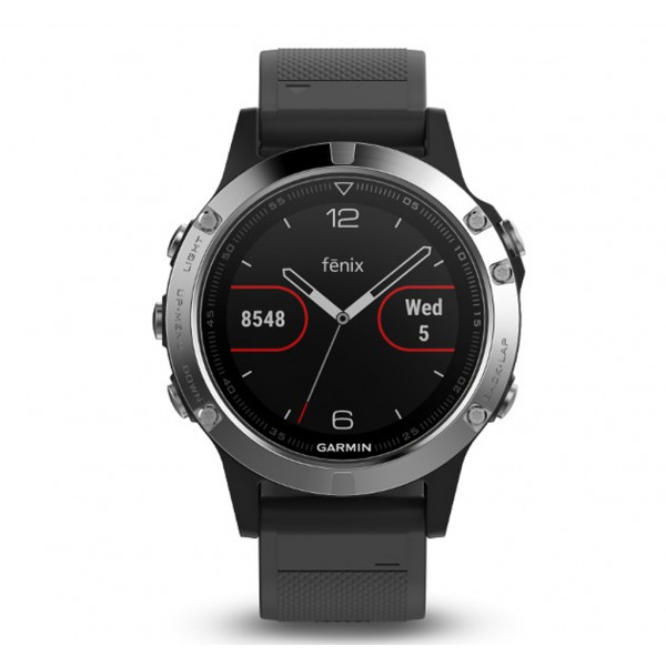 Смарт-часы Garmin fenix 5 Black Silver with Black Band Silver (010-01688-03)