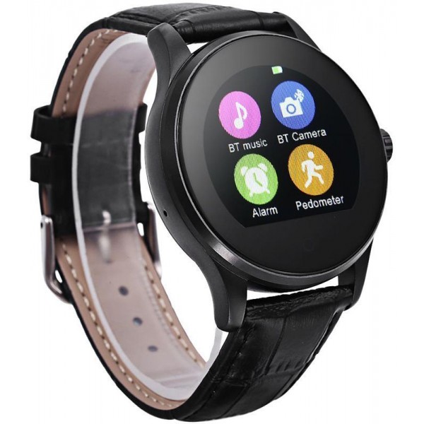 Смарт-часы UWatch K88H Black Leather Strap