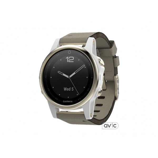 Смарт-часы Garmin Fenix 5S Champagne Sapphire with Gray Suede Band (010-01685-12)